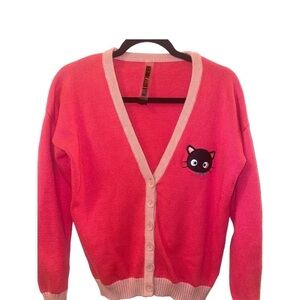 Hello Kitty x Forever 21 Chococat  Cat Cardigan Sweater Pink LIMITED EDITION